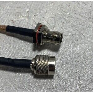 RG316 RP-TNC FEMALE BULKHEAD to RP-TNC MALE Coaxial RF Pigtail Cable USA